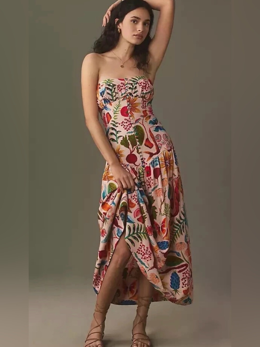 Farm Rio Linen Midi Dress